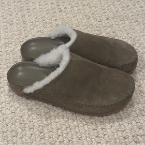 Jenni Kayne Sherling lined suede moc clogs Laurel, Sz: 37 brand new w/o box